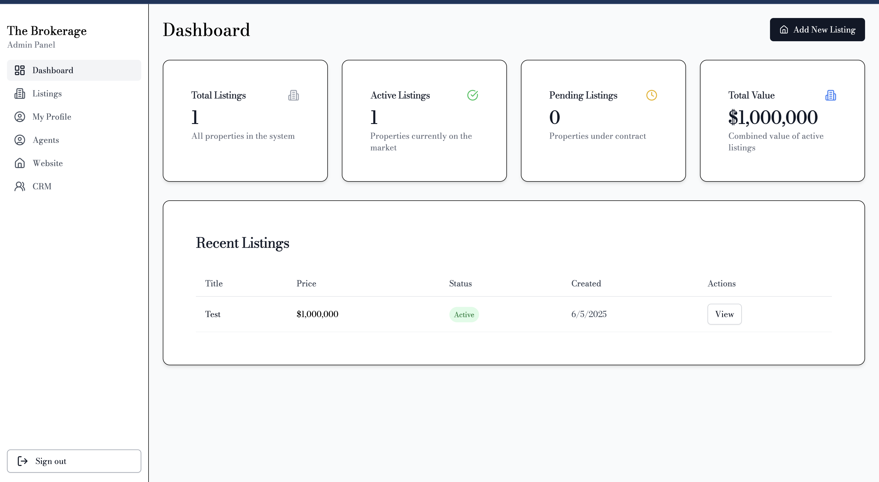 The Brokerage CRM screenshot